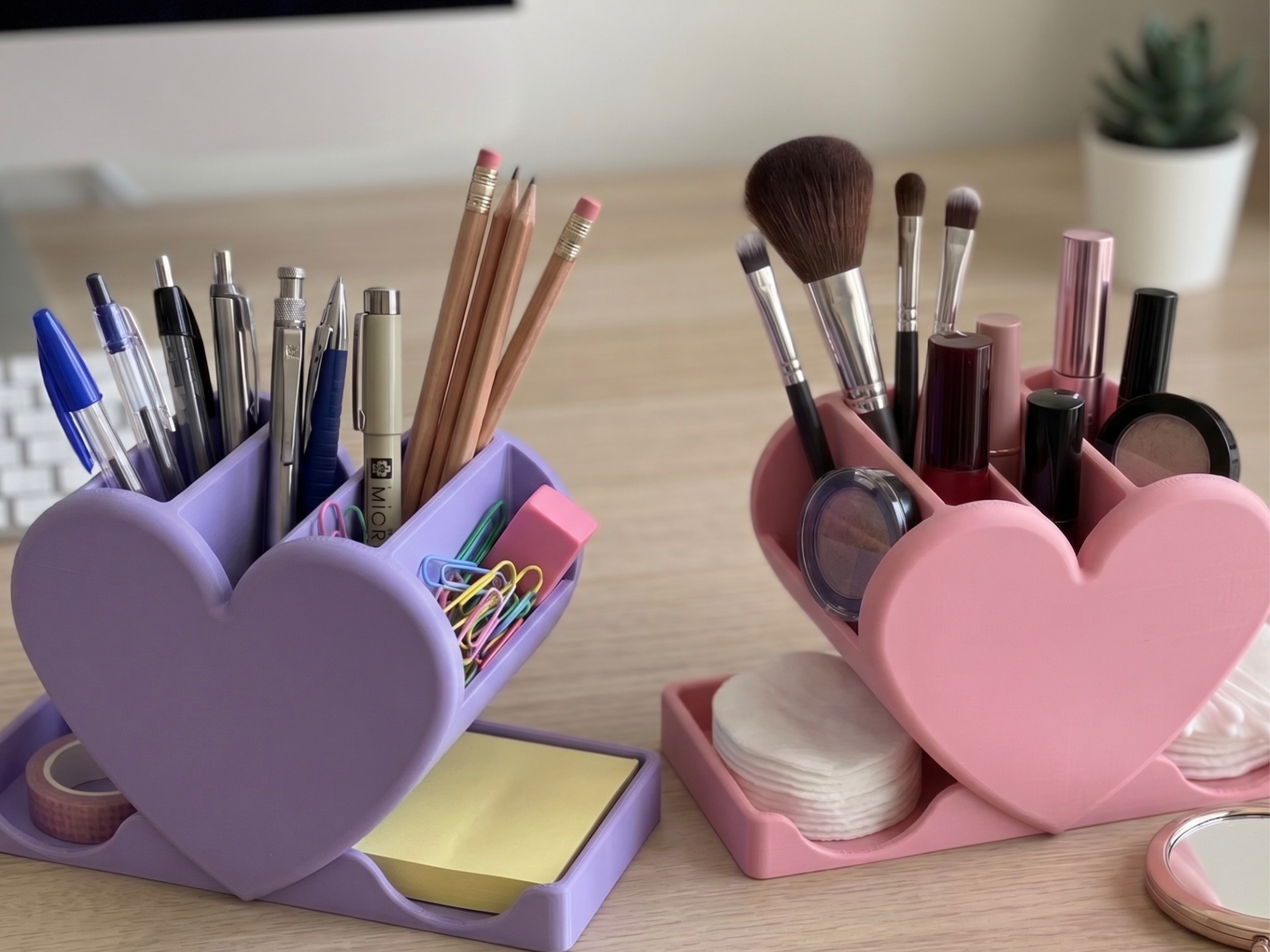 3D модель LoveStation Organizer — 3D-друкований органайзер у формі серця | Подарунок для неї — 3D друк Львів
