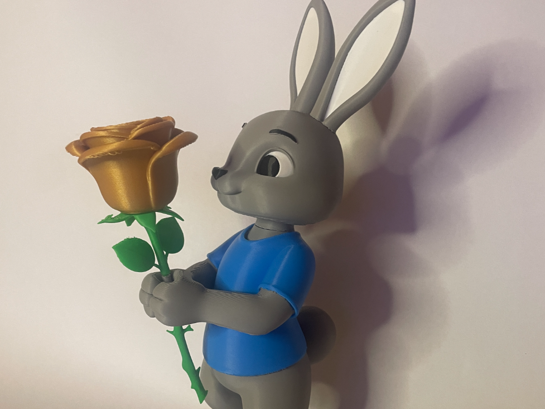 romantic bunny  with rose 