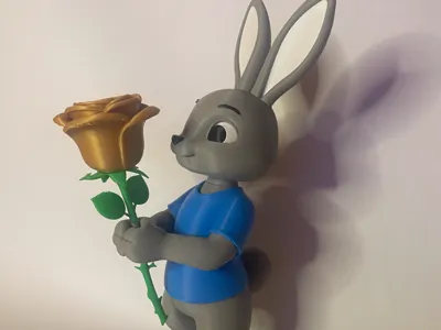 romantic bunny with rose