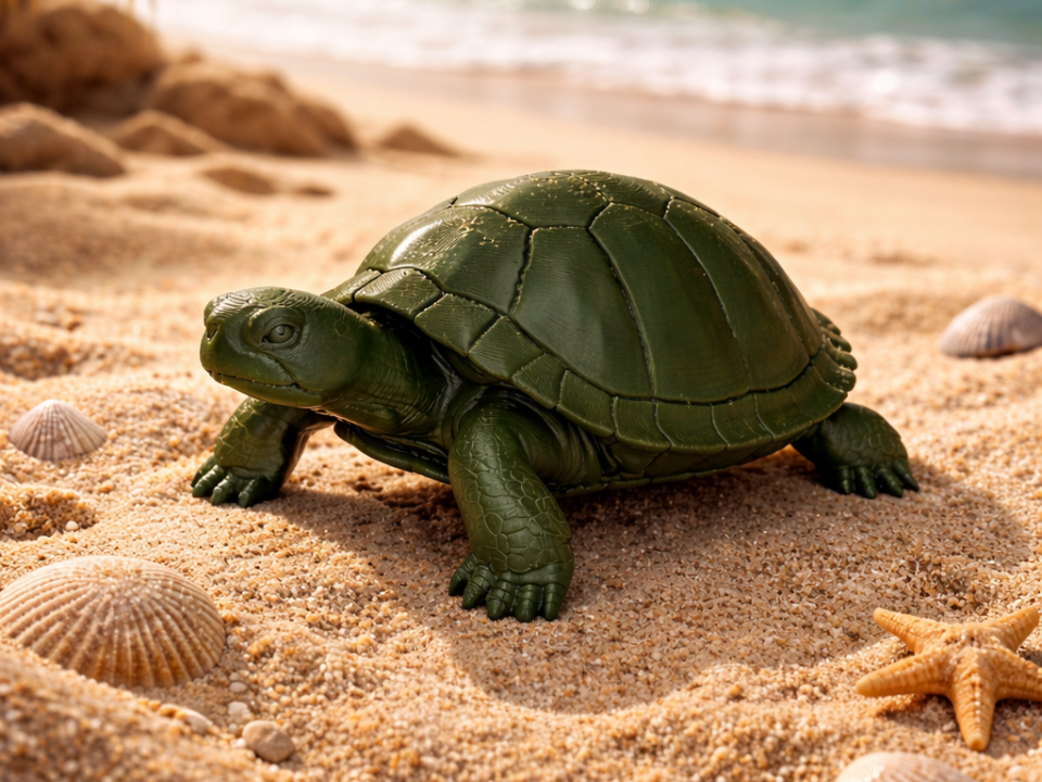 Realistische Schildkröte – Dekoratives 3D-Modell