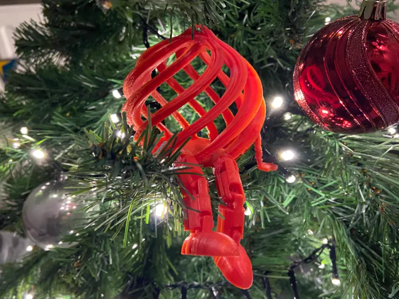 futuristic christmas ball with articulated legs