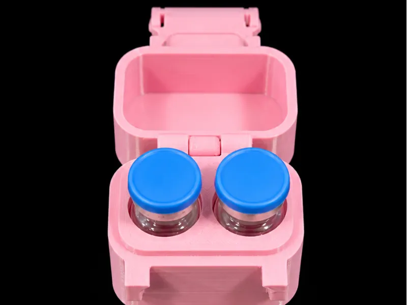 Compact 5/7ml Peptide case snapbox, (2 vials)