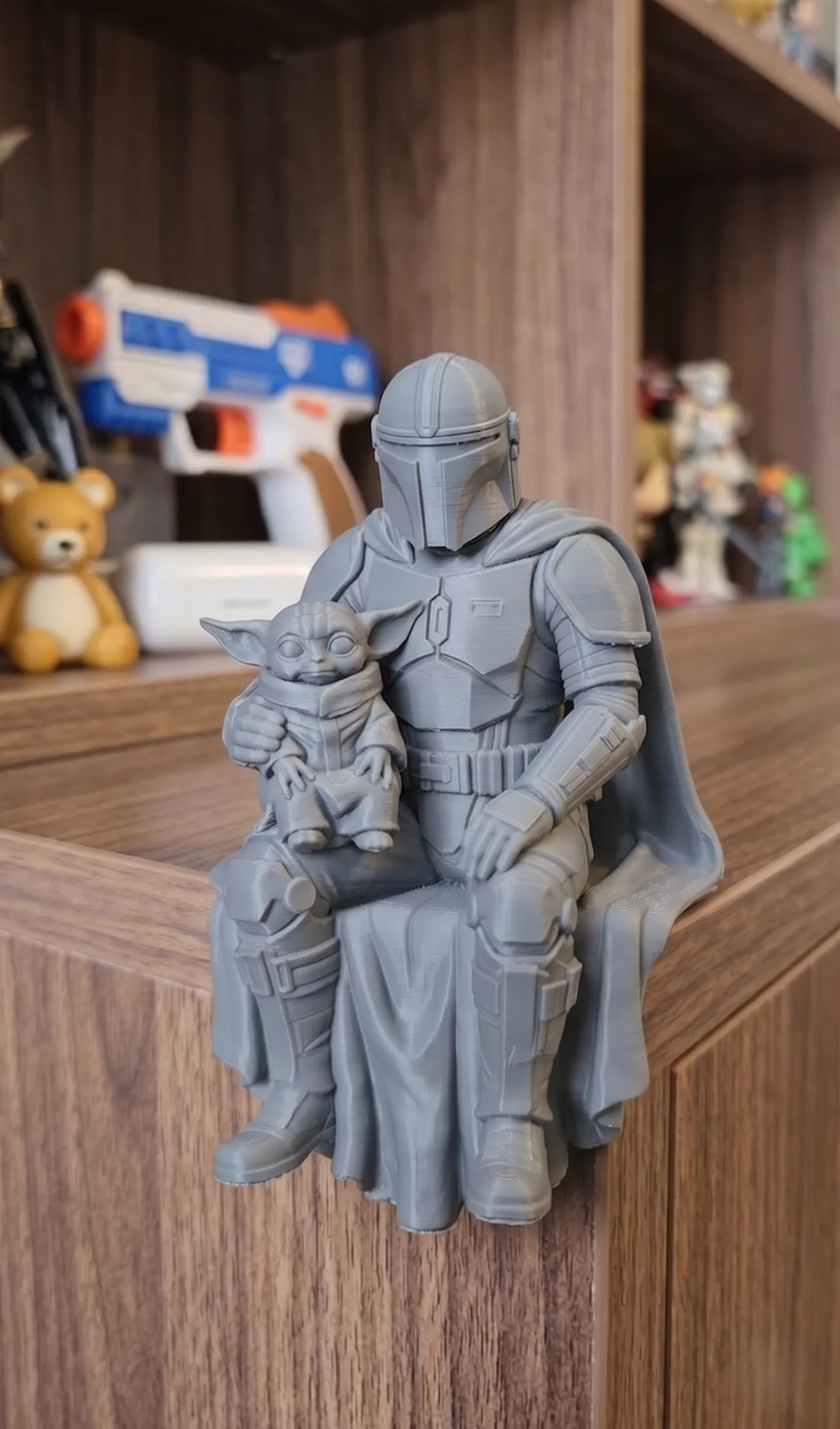 Mandalorian and Grogu Shelf Sitter view 2