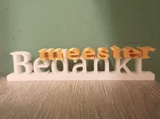 Bedankt meester gift