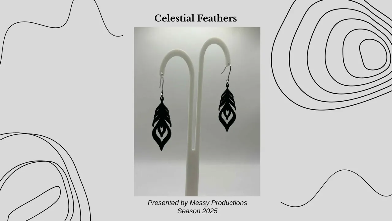 Midnight Feathers Earrings - No AMS view 3