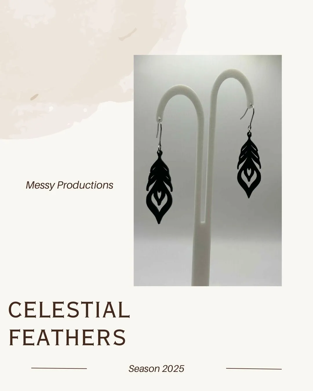 Midnight Feathers Earrings - No AMS view 2