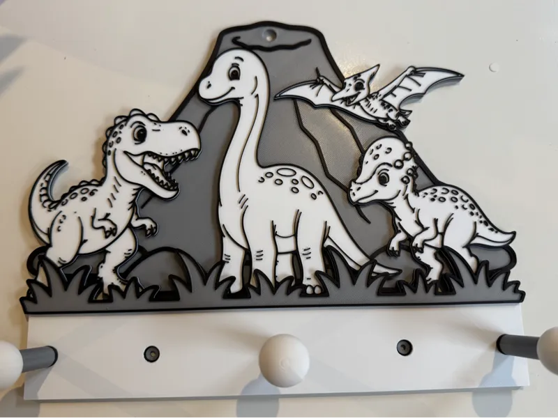 Dinosaurier Wandgarderobe | Wall-mounted coat rack
