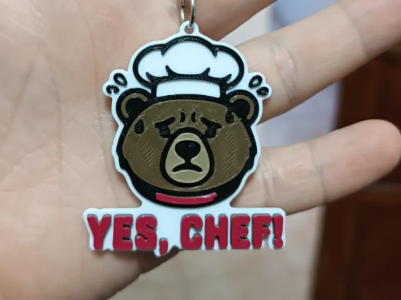The Bear Keychain - "YES, CHEF!"