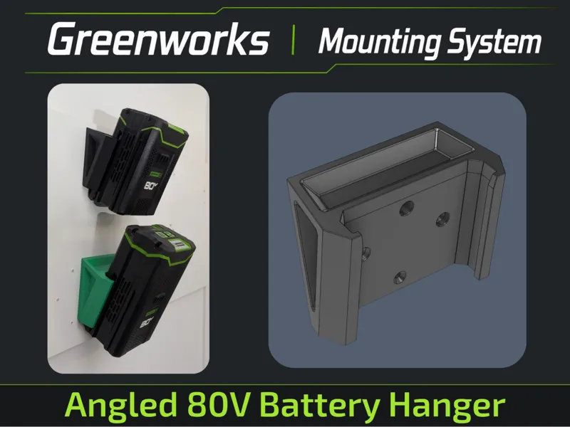 Greenworks Battery Hanger - Angled | Wall Mount