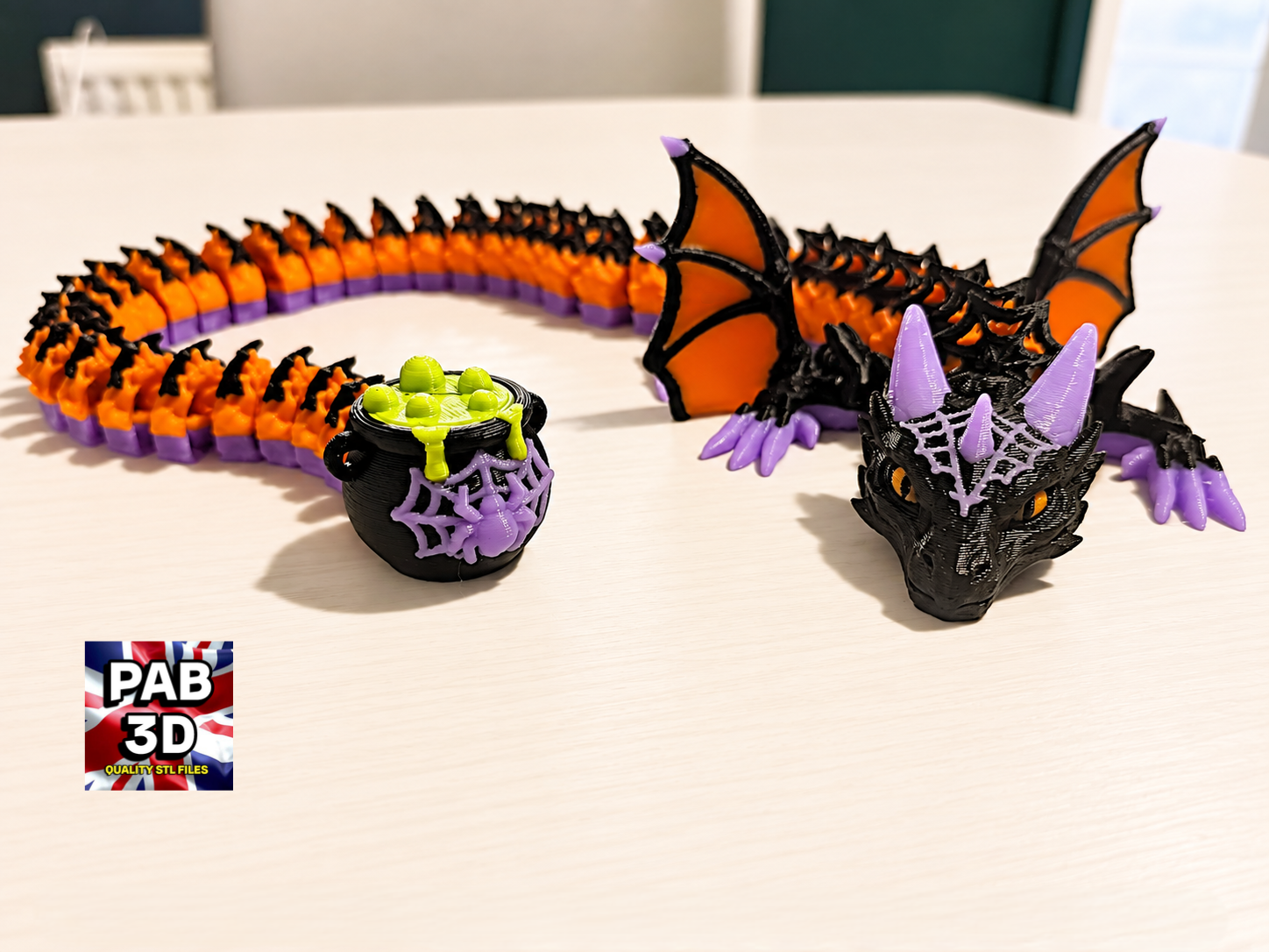 Articulated Halloween themed dragon Cauldron - 1