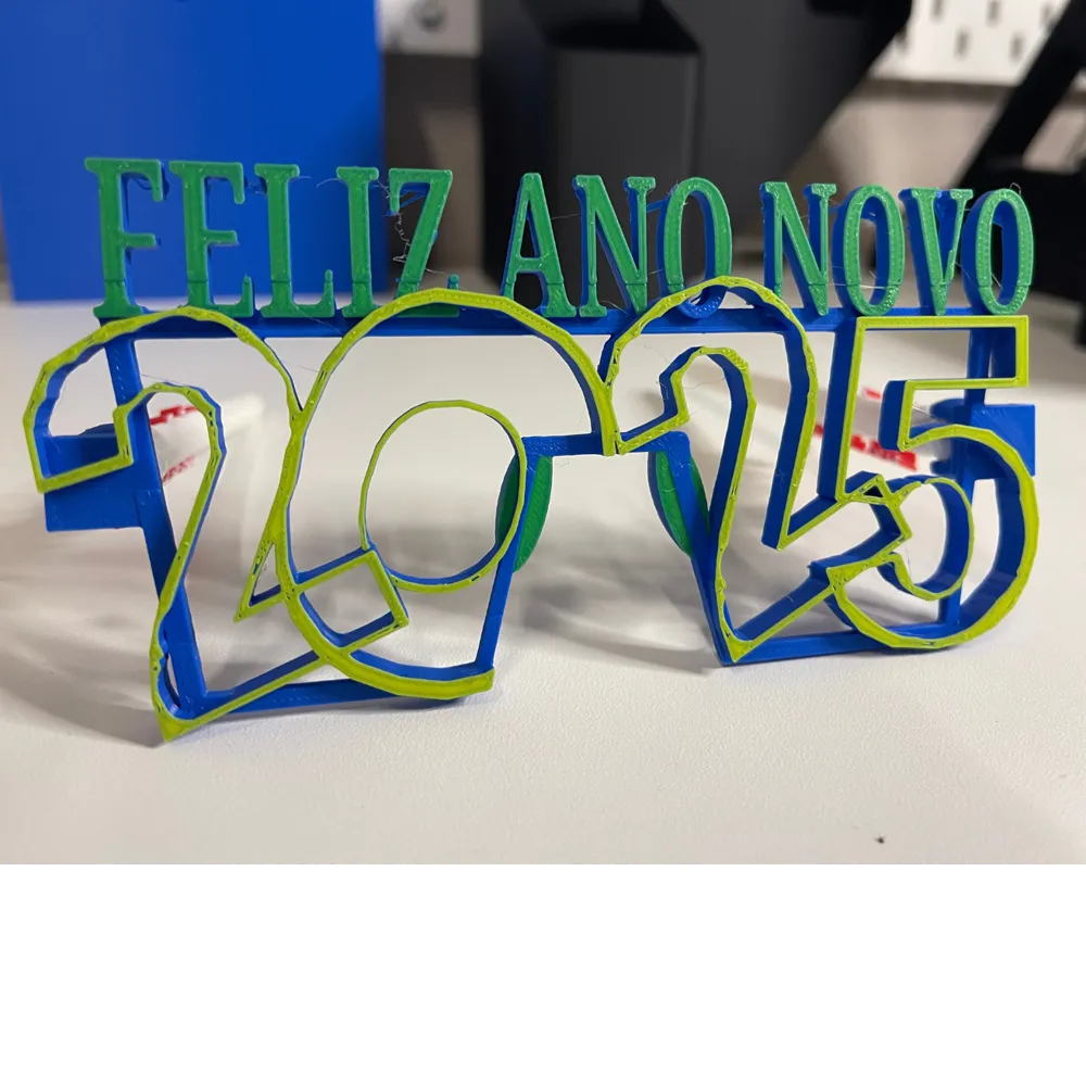 Happy New Year 2025 Glasses - Free 3D Print Model - MakerWorld