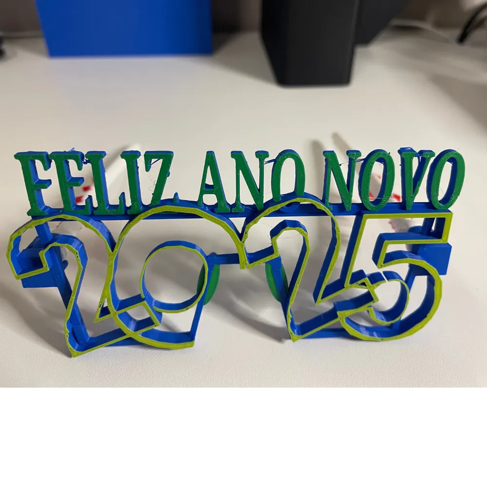 Happy New Year 2025 Glasses - Free 3D Print Model - MakerWorld