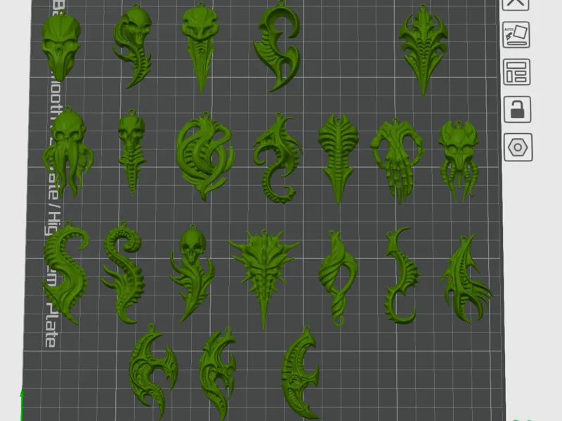 Biomech/Alien Style/Tribal Anhänger – 22er Set