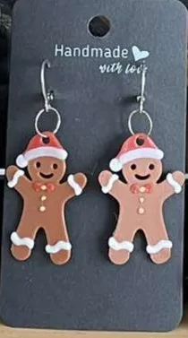 cute little gingerbread earrings view 2