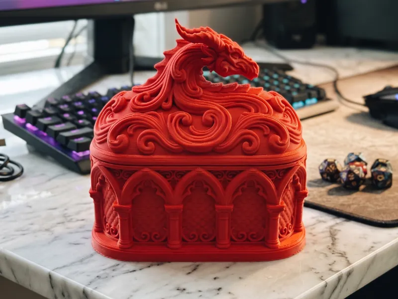 Gothic Dragon Dice Box Tabletop Storage Chest