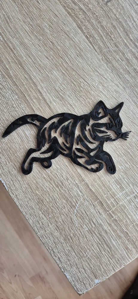 Cat Jumping wall Deco / Door Sign by Jo MakerWorld: Download Free 3D Models
