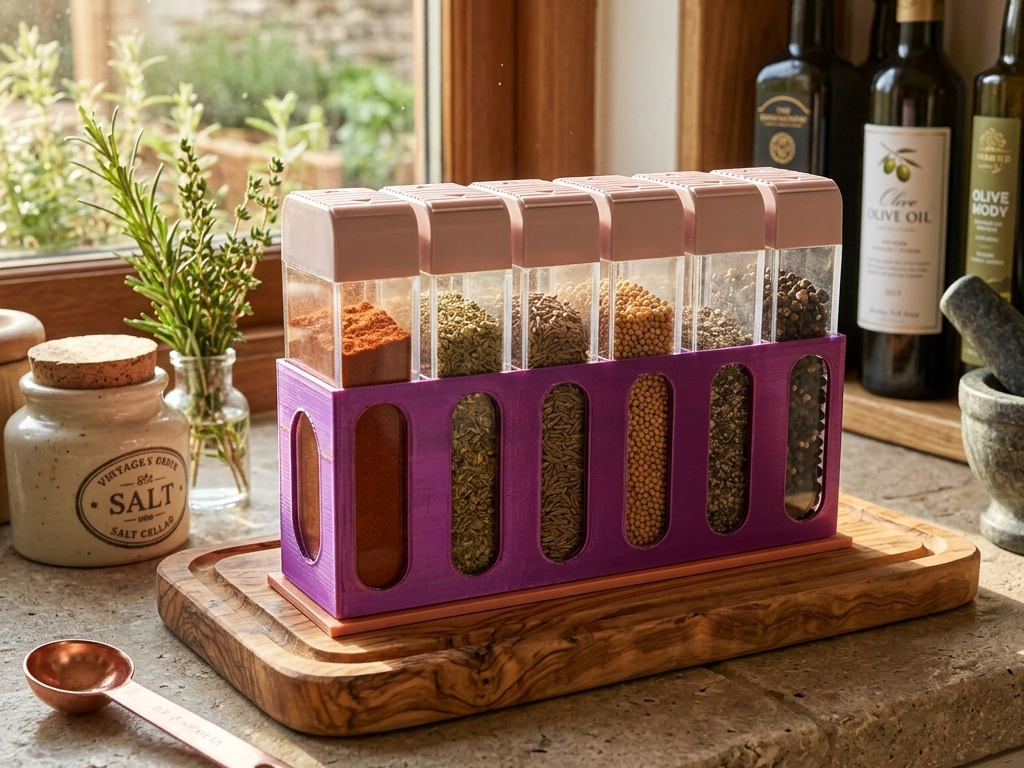6-Slot Spice Rack – No-Tip Kitchen Organizer