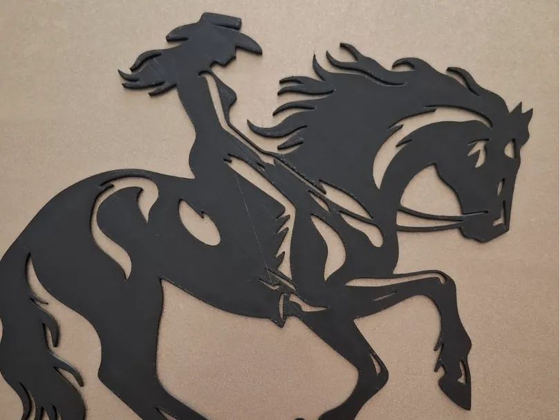 Tableau mural cowgirl à cheval