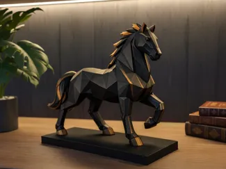 Escultura Cavalo Geométrico Premium