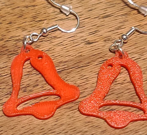 2D Christmas Bell Earrings view 4