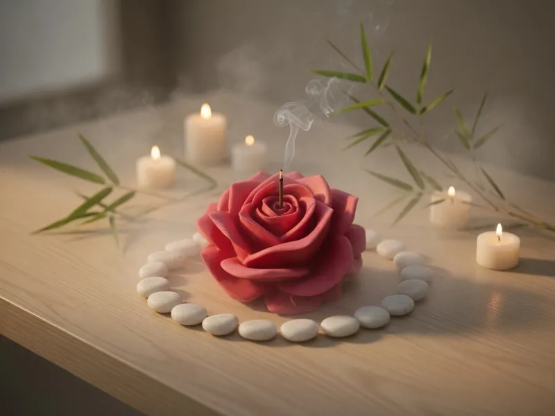 Porta bastoncini incenso a forma di rosa 80mm