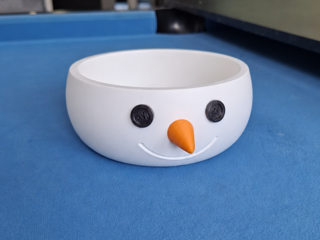Cute Snowman Bowl . AMS + print in parts version. 3D model