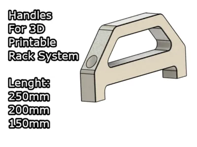 Handles for 3D printable rack