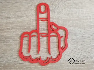 Middle Finger Wall Art | 2D Wall Decor