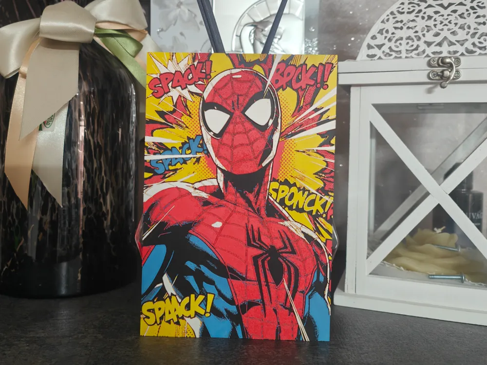 Cuadro decorativo en 3D: Spiderman Comic Book Hueforge. Referencia del modelo original.