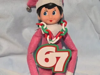 BOOSTED Elf on the Shelf 67 chain necklace logo