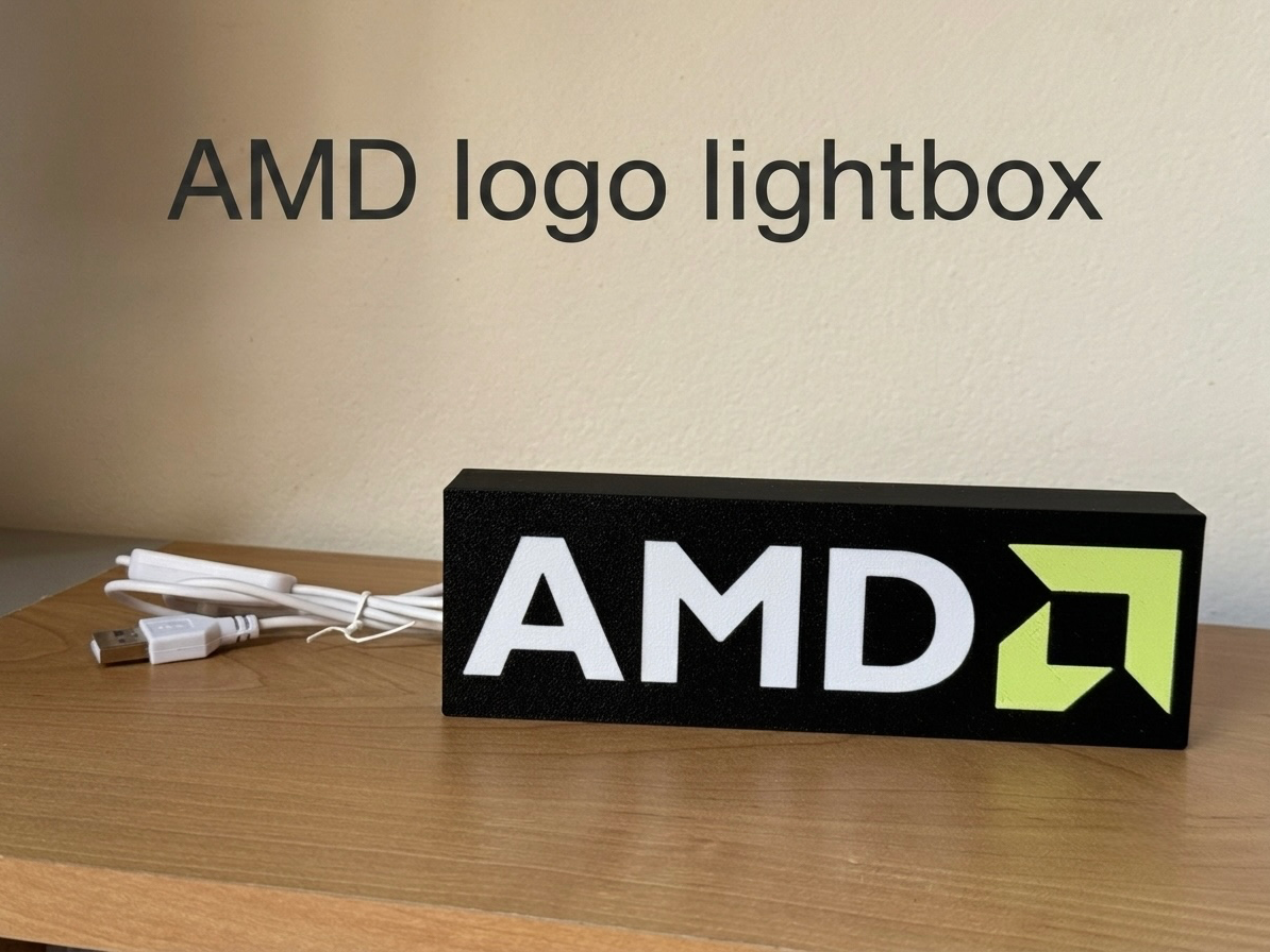 AMD Logo Lightbox – Glowing Sign