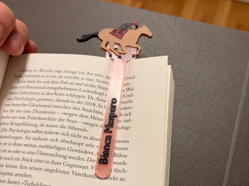Racing Horse Bookmark – Custom Name, Secure Clip