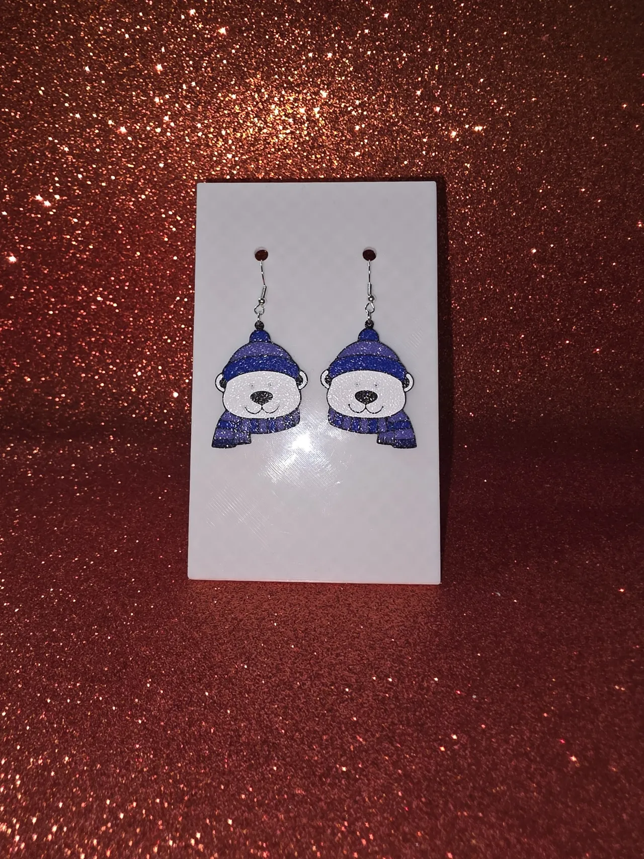 Cold bear earrings view 2