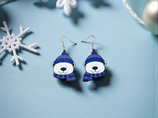 Cold bear earrings