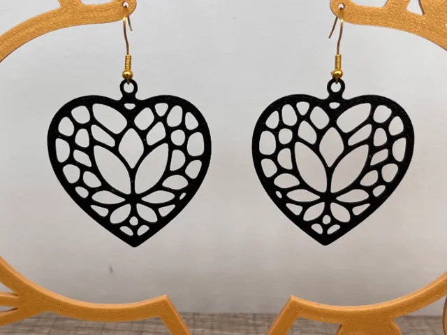 Earrings - Flowers and Heart