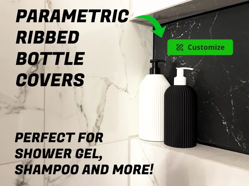Parametric Ribbed Shampoo Bottle Cover | Bathroom