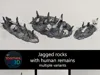 All jagged spike patches with human remains