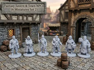 Fantasy Tavern & Town NPCs (6 Miniatures Set 2)