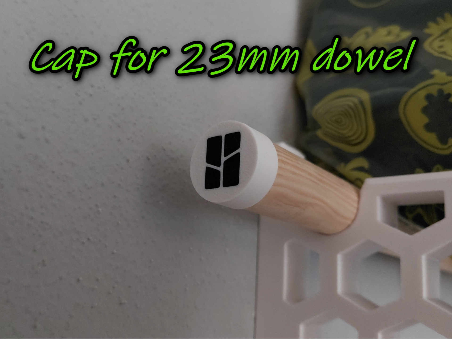 Cap for 23mm dowel with bambulab logo