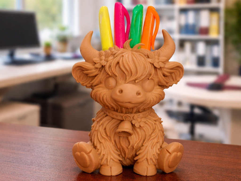 Cute Highland Cow Pen / Pencil Holder - Organizer!