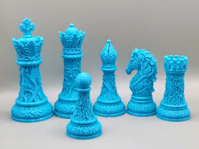 Oak root Chess Set