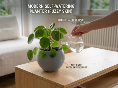Modern Vase & Self-watering Planter