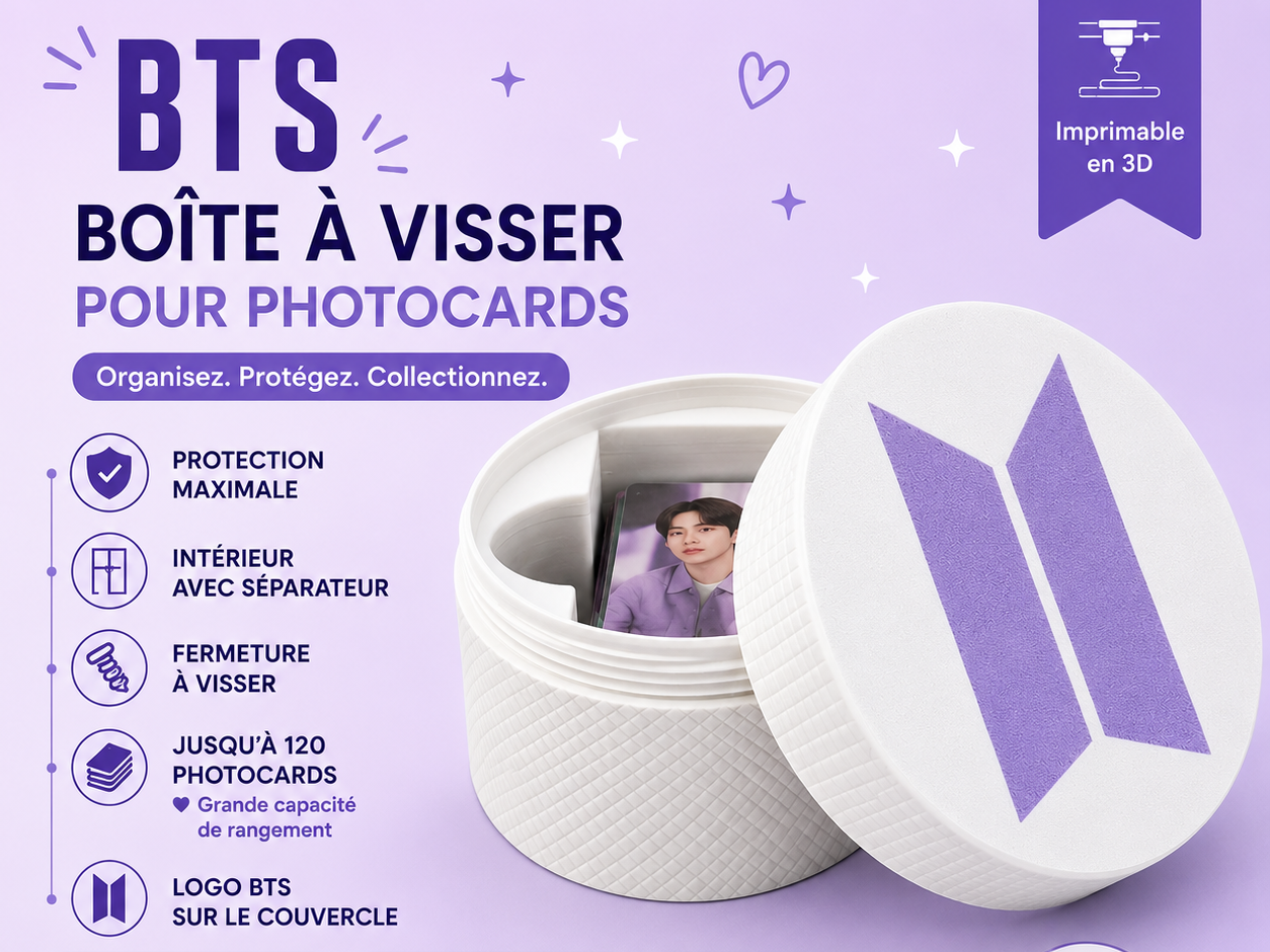 Boîte de rangement à visser – Photocards BTS