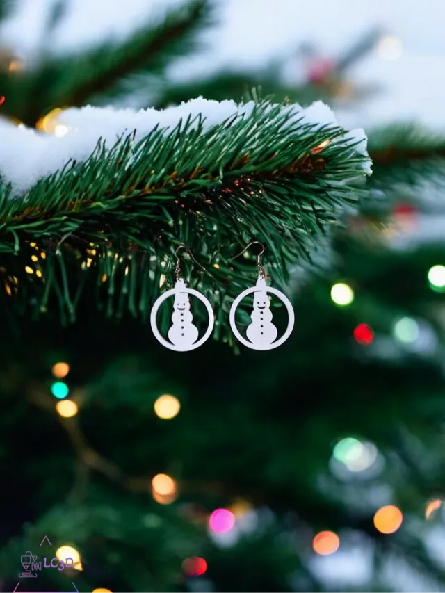 Snowman in a ball earrings