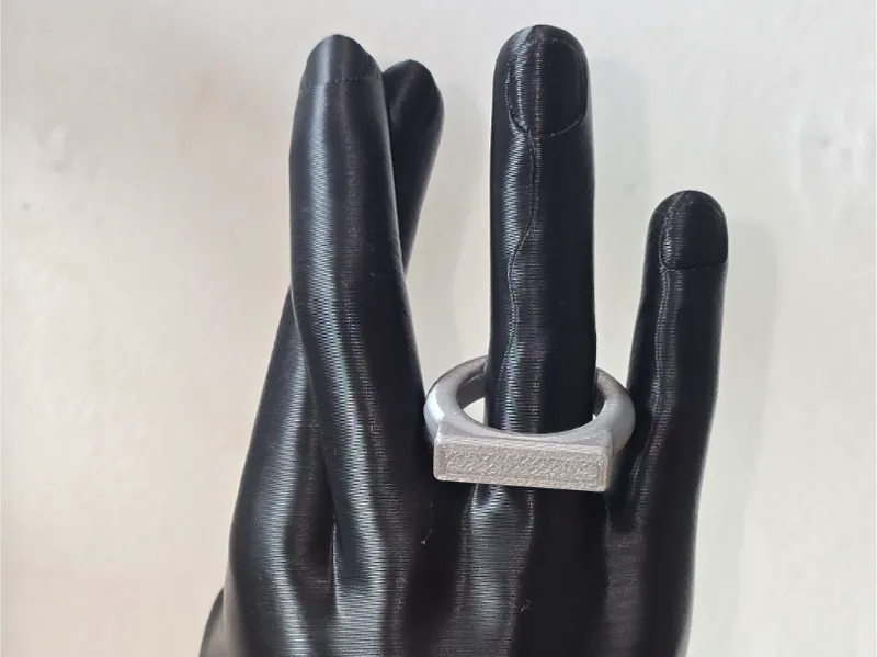 Modern Geometric Signet Ring - 3D Printable Model
