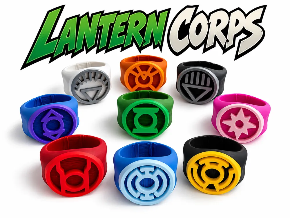 Lantern Corps Power Rings - Free 3D Print Model - MakerWorld