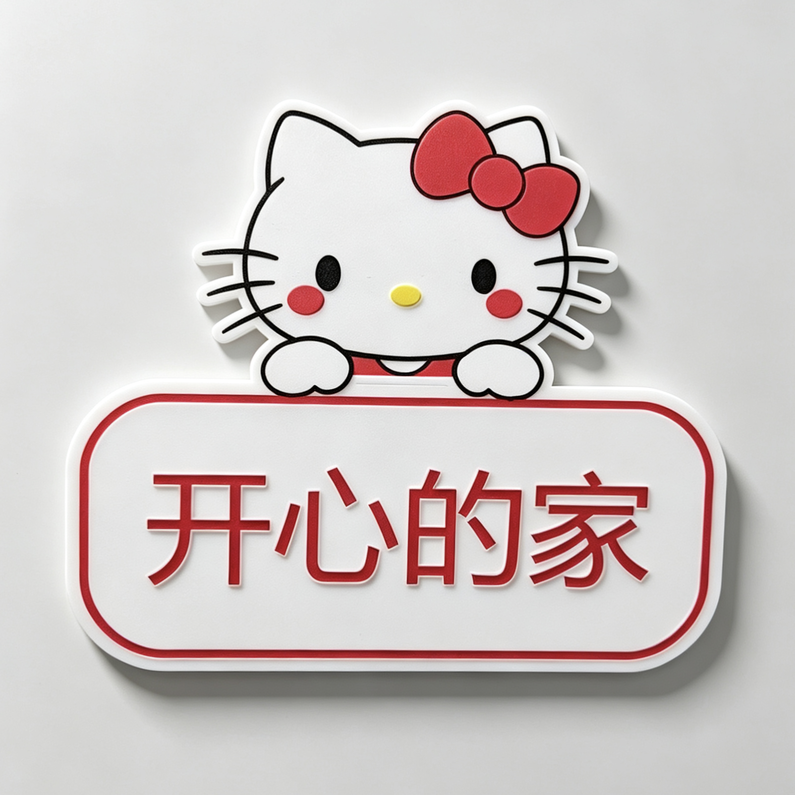 Miniatura 5 do modelo 3D 三丽鸥门牌，文字房号自由定制，省料薄款，库洛米美乐蒂布丁狗帕恰狗玉桂狗HelloKitty