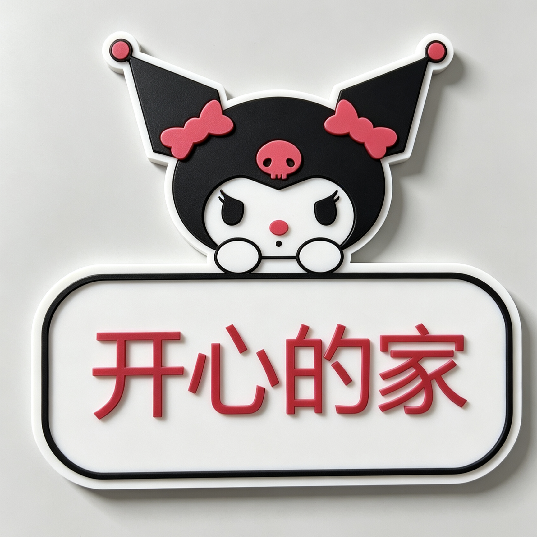 Miniatura 4 do modelo 3D 三丽鸥门牌，文字房号自由定制，省料薄款，库洛米美乐蒂布丁狗帕恰狗玉桂狗HelloKitty
