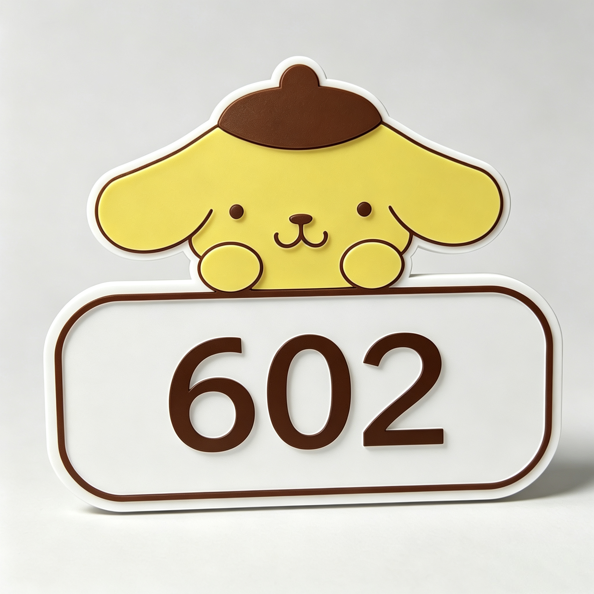 Miniatura 2 do modelo 3D 三丽鸥门牌，文字房号自由定制，省料薄款，库洛米美乐蒂布丁狗帕恰狗玉桂狗HelloKitty
