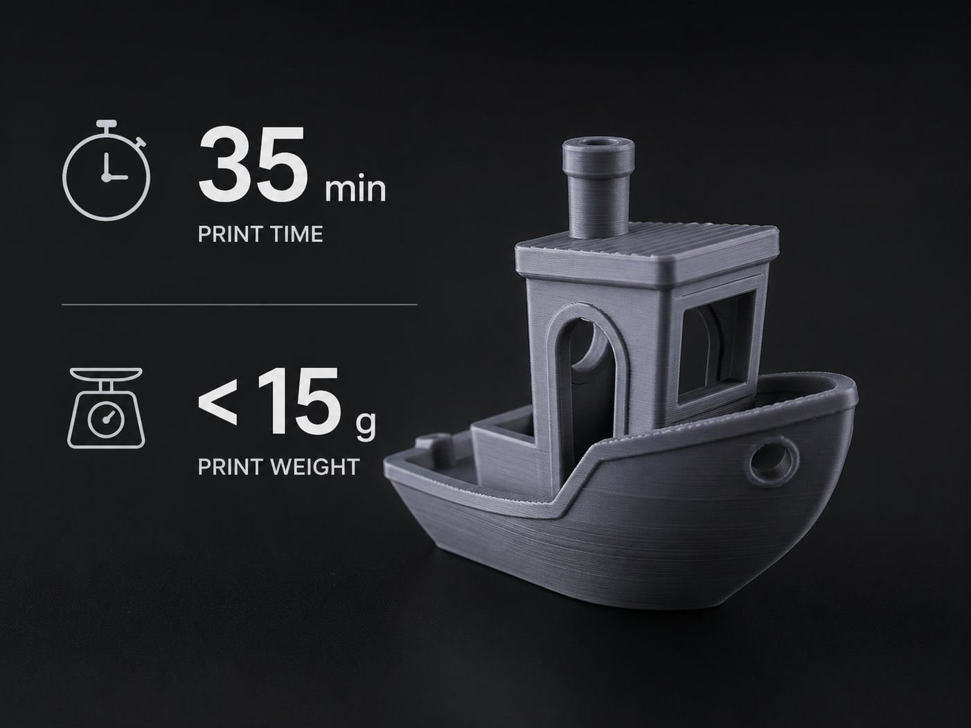 Ultra Fast Benchy – 35min Print | <15g Filament